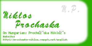 miklos prochaska business card